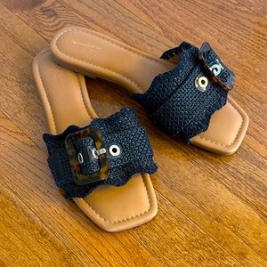 Universal Thread Black Woven Buckle Sandals